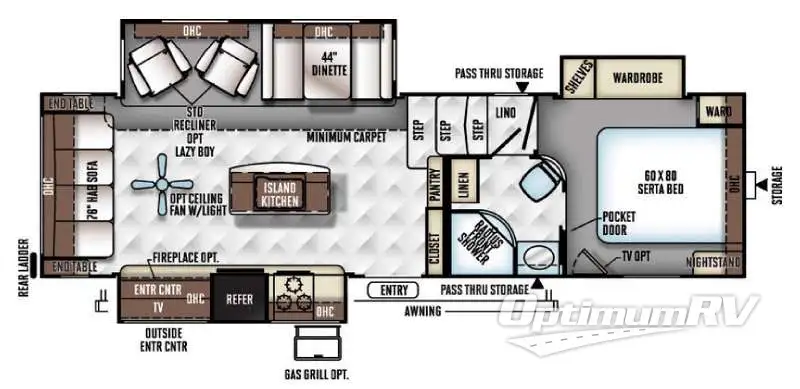 2016 Forest River Rockwood Signature Ultra Lite 8288WSA RV Floorplan Photo