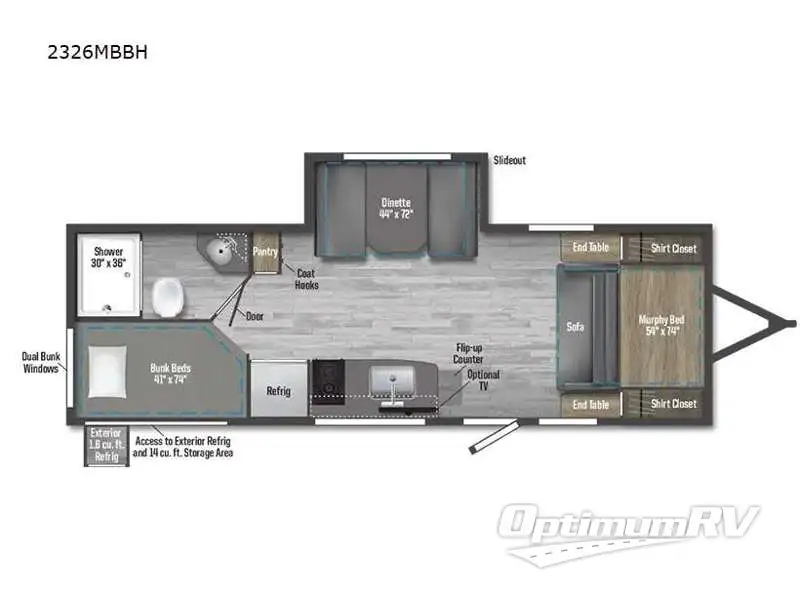 2025 Winnebago M-Series 2326MBBH RV Floorplan Photo