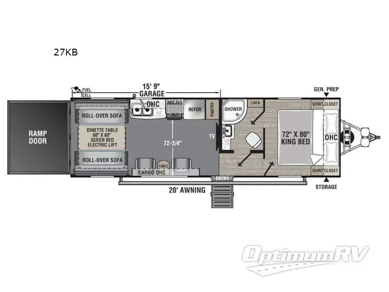 2025 Forest River Work and Play 27KB RV Floorplan Photo