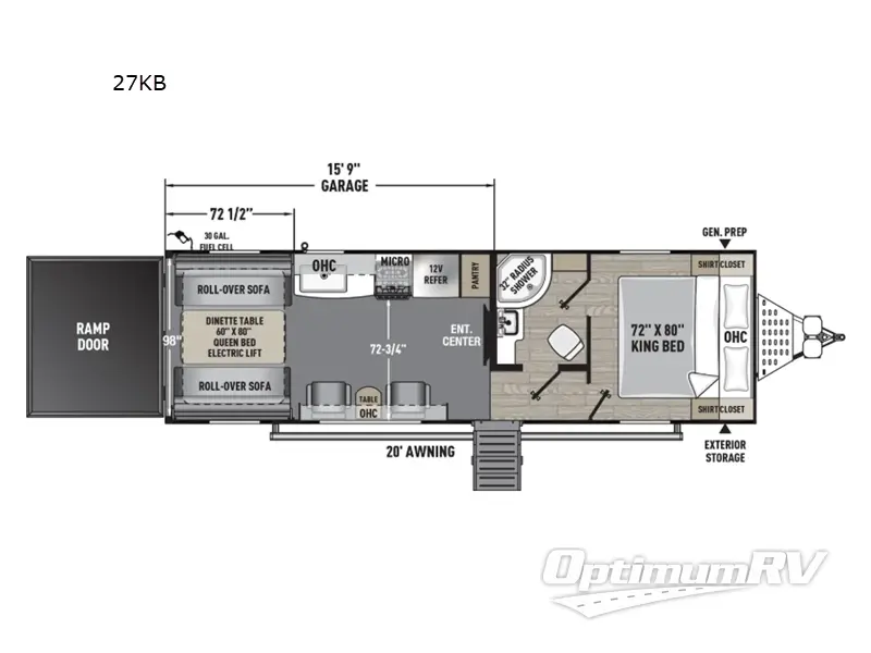 2025 Forest River Work and Play 27KB RV Floorplan Photo