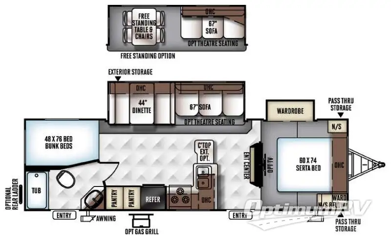 2016 Forest River Flagstaff Super Lite 27BEWS RV Floorplan Photo