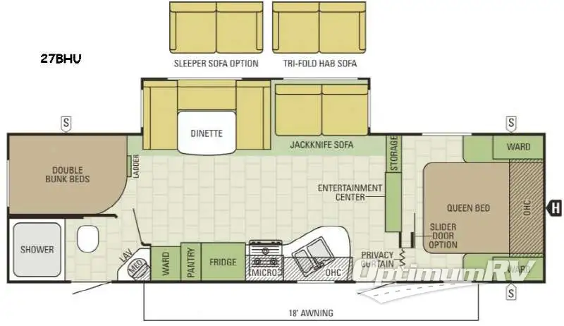 2017 Starcraft Launch Ultra Lite 27BHU RV Floorplan Photo