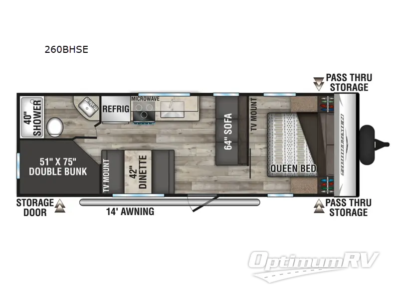 2022 KZ Sportsmen SE 260BHSE RV Floorplan Photo