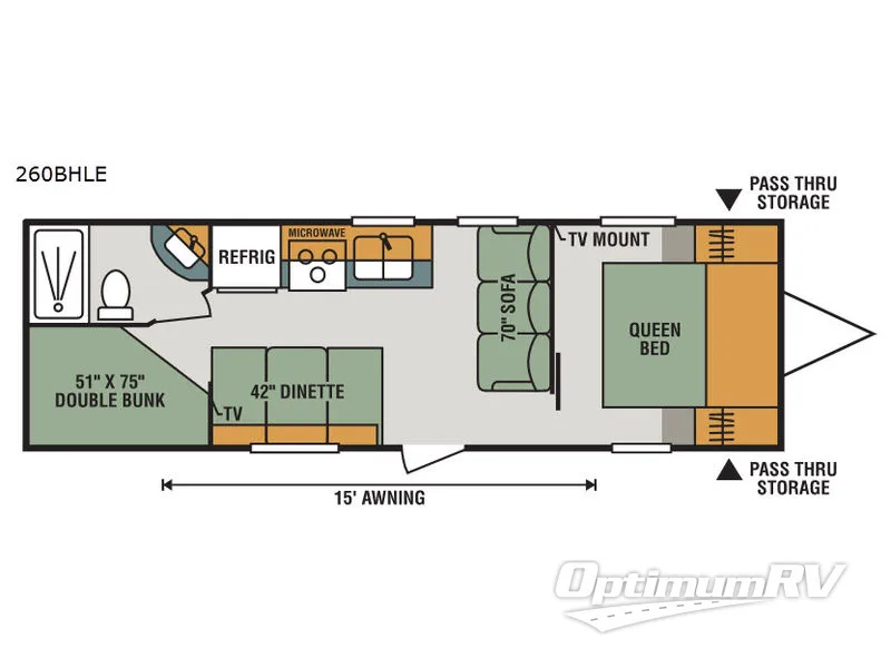 2018 KZ Sportsmen LE 260BHLE RV Floorplan Photo