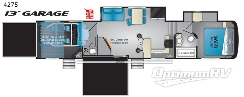 2020 Heartland Road Warrior 4275 RV Floorplan Photo