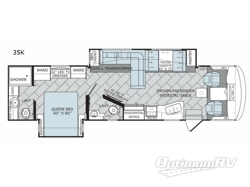 2017 Holiday Rambler Vacationer 35K RV Floorplan Photo