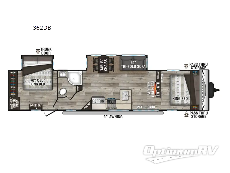 2022 KZ Sportsmen 362DB RV Floorplan Photo