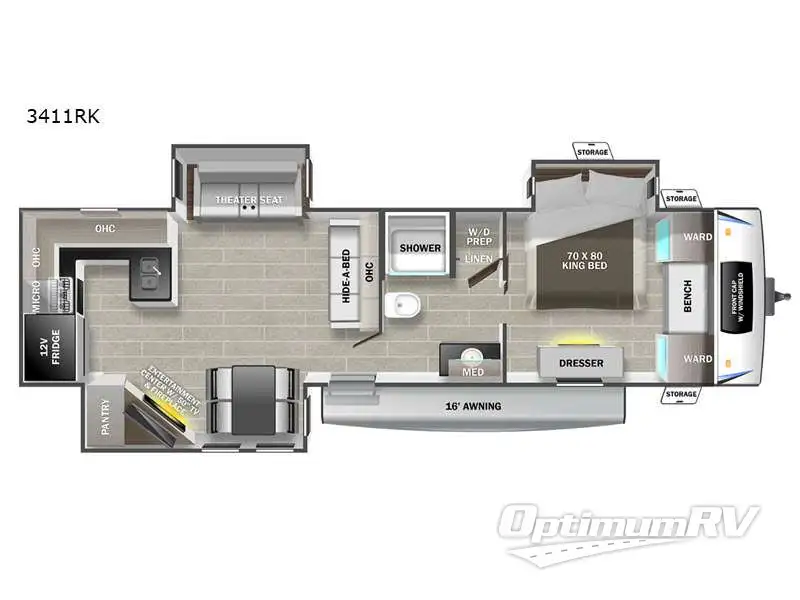 2022 Prime Time LaCrosse 3411RK Floorplan Photo