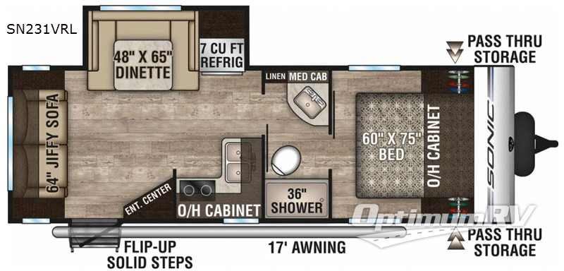 2019 Venture Sonic SN231VRL RV Floorplan Photo