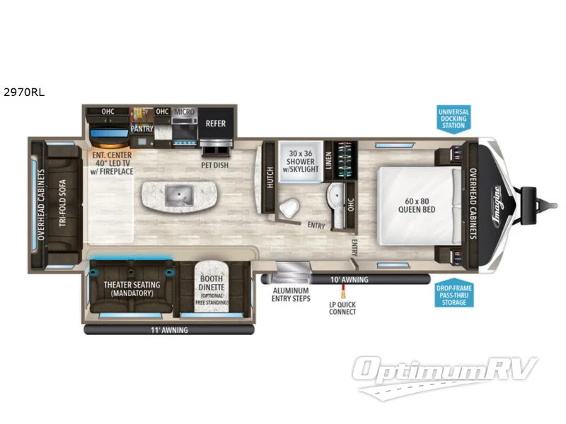 2019 Grand Design Imagine 2970RL RV Floorplan Photo