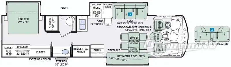 2016 Thor Challenger 36TL RV Floorplan Photo