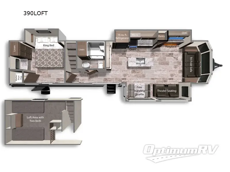 2024 Dutchmen Aspen Trail Loft 390LOFT RV Floorplan Photo