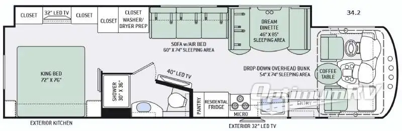 2016 Thor Miramar 34.2 RV Floorplan Photo