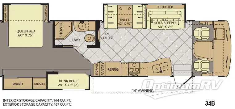 2016 Fleetwood Terra 34B RV Floorplan Photo