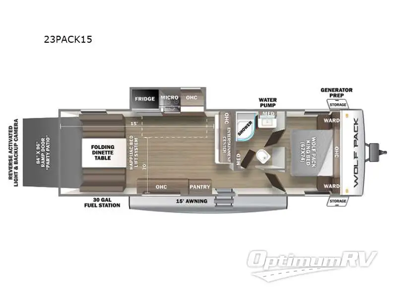 2021 Forest River Cherokee Wolf Pack 23PACK15 RV Floorplan Photo