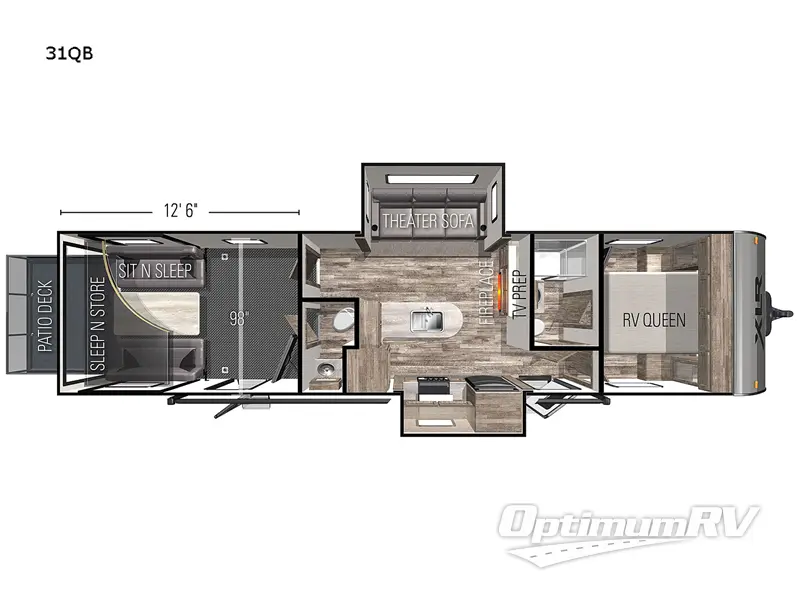 2022 Forest River XLR Boost 31QB RV Floorplan Photo