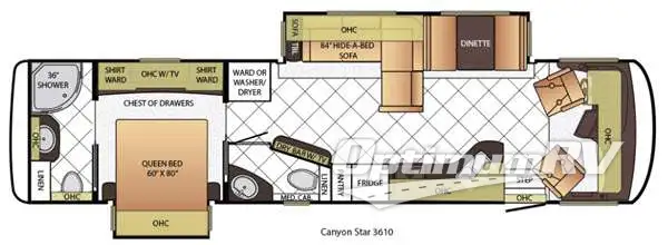 2015 Newmar Canyon Star 3610 Floorplan Photo