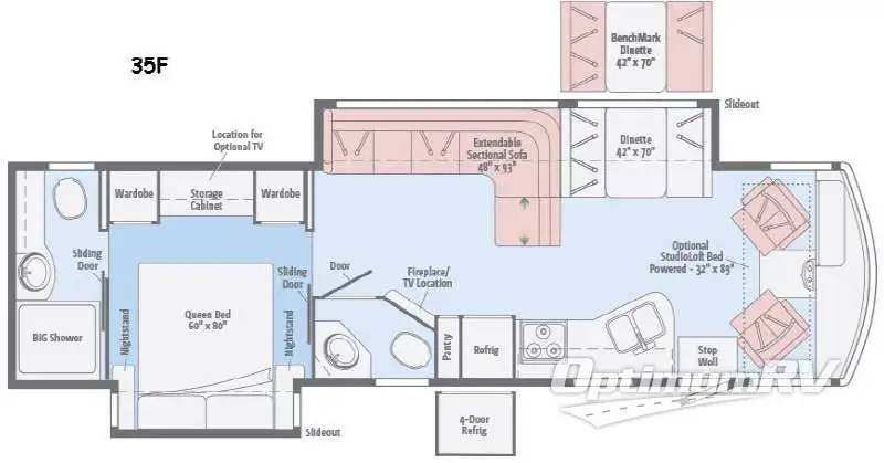 2016 Winnebago Vista LX 35F RV Floorplan Photo