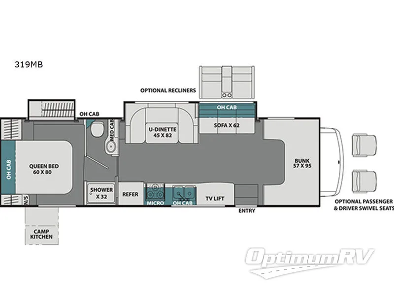 2019 Coachmen Leprechaun 319MB Ford 450 RV Floorplan Photo