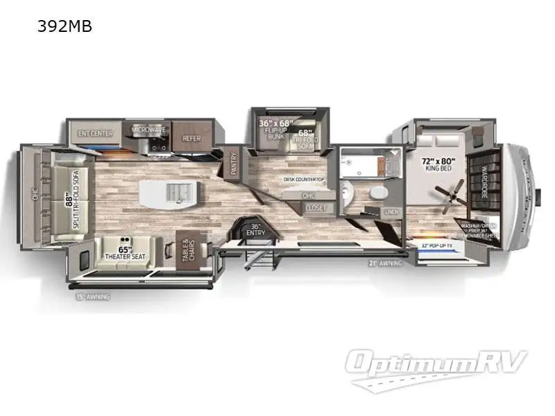 2021 Palomino River Ranch 392MB RV Floorplan Photo