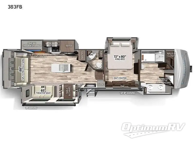 2022 Palomino Columbus 383FB Floorplan Photo