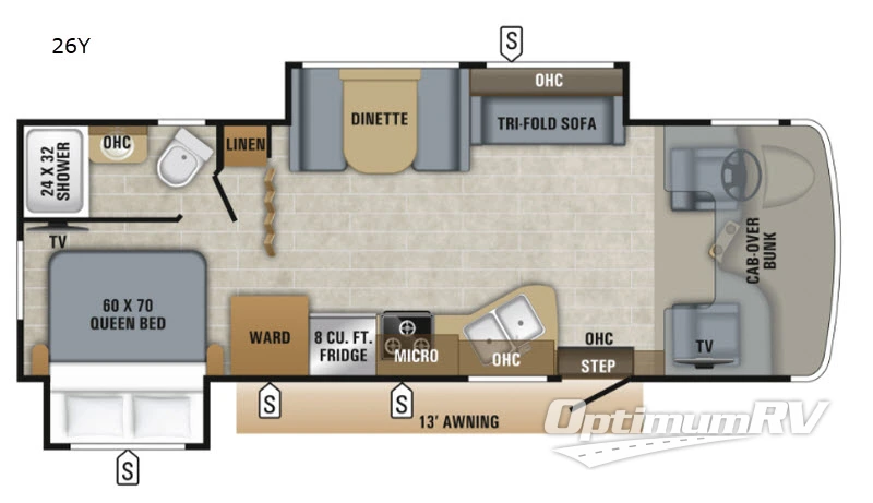 2019 Jayco Greyhawk 26Y RV Floorplan Photo