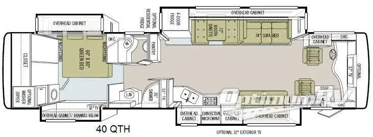 2012 Tiffin Phaeton 40 QTH RV Floorplan Photo