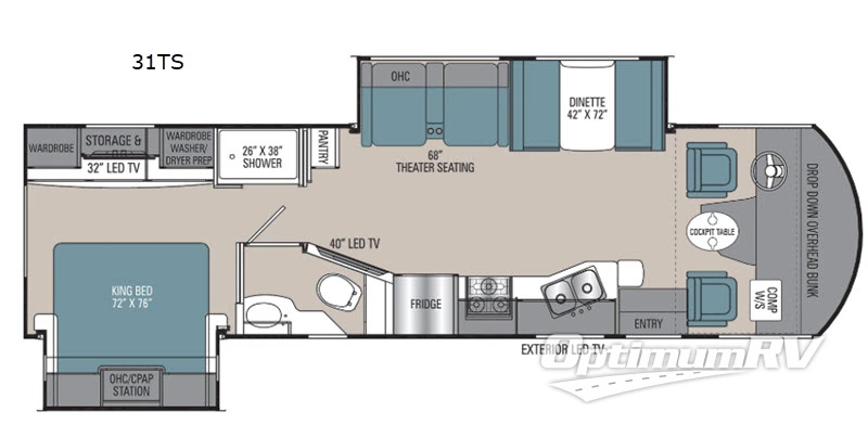 2020 Coachmen Pursuit 31TS RV Floorplan Photo