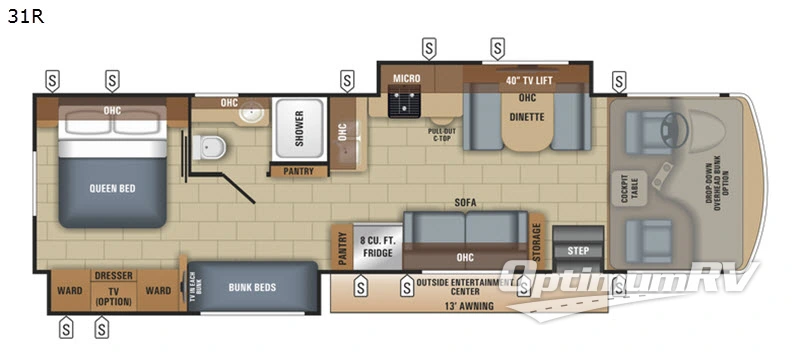 2018 Jayco Alante 31R RV Floorplan Photo