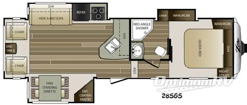 2015 Keystone Cougar X-Lite 28SGS RV Floorplan Photo