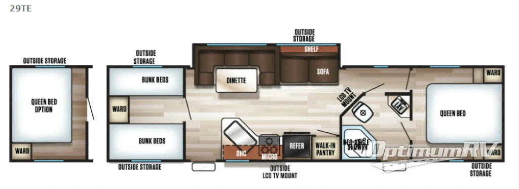 2017 Forest River Cherokee Grey Wolf 29TE RV Floorplan Photo