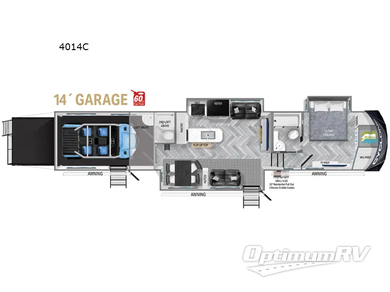 2023 Heartland Cyclone 4014C RV Floorplan Photo