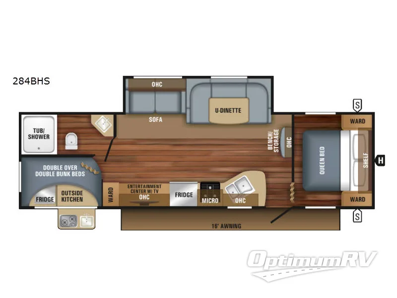 2018 Jayco Jay Flight SLX 284BHS RV Floorplan Photo