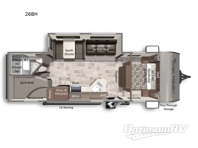 2024 Dutchmen Aspen Trail LE 26BH RV Floorplan Photo