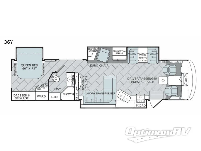 2017 Holiday Rambler Vacationer 36Y RV Floorplan Photo