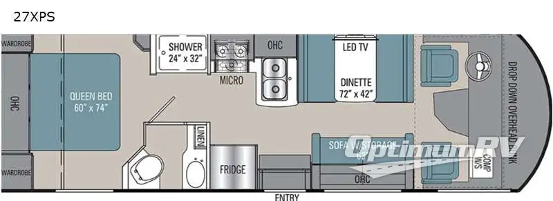 2021 Coachmen Pursuit 27XPS RV Floorplan Photo