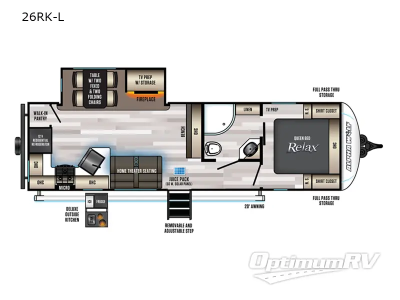 2022 Forest River Cherokee Alpha Wolf 26RK-L RV Floorplan Photo