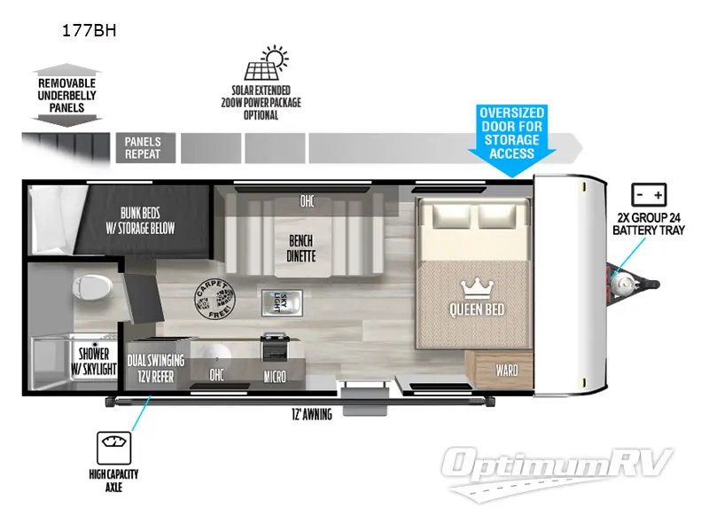 2023 Forest River Salem FSX 177BH RV Floorplan Photo