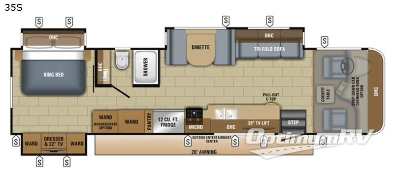 2018 Jayco Precept 35S RV Floorplan Photo