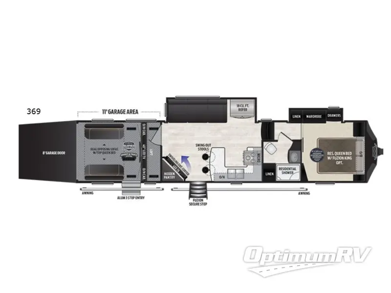 2018 Keystone Fuzion 369 RV Floorplan Photo