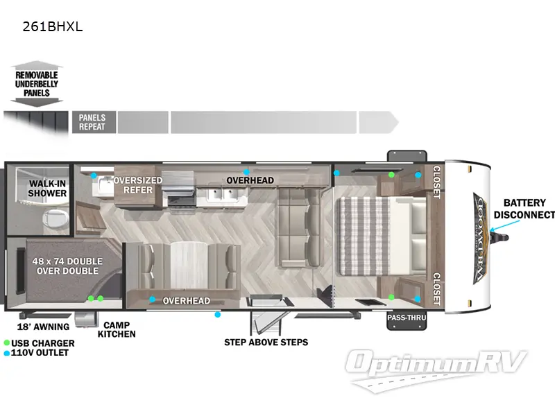 2022 Forest River Wildwood X-Lite 261BHXL RV Floorplan Photo