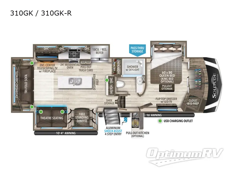 2022 Grand Design Solitude 310GK-R Floorplan Photo