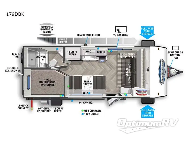 2021 Forest River Salem FSX 179DBK RV Floorplan Photo