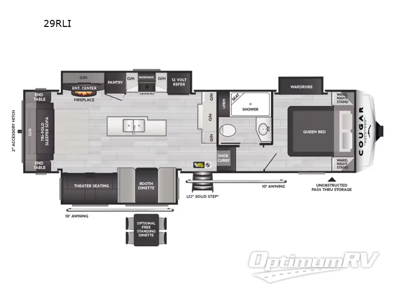 2025 Keystone Cougar Half-Ton 29RLI RV Floorplan Photo