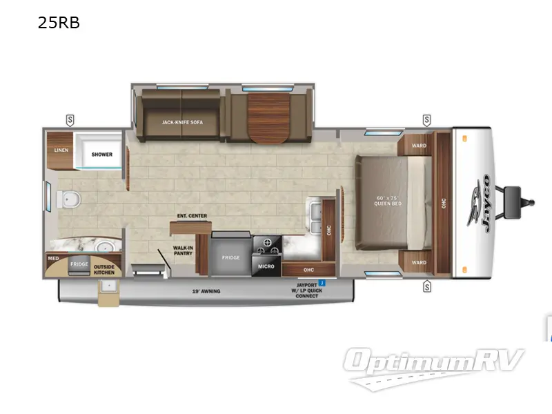 2022 Jayco Jay Feather 25RB RV Floorplan Photo