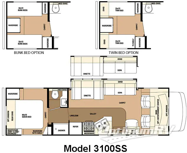 2008 Forest River Sunseeker 3100SS RV Floorplan Photo