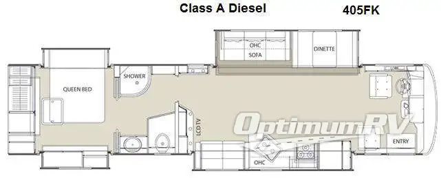 2014 Coachmen Sportscoach Cross Country 405FK RV Floorplan Photo