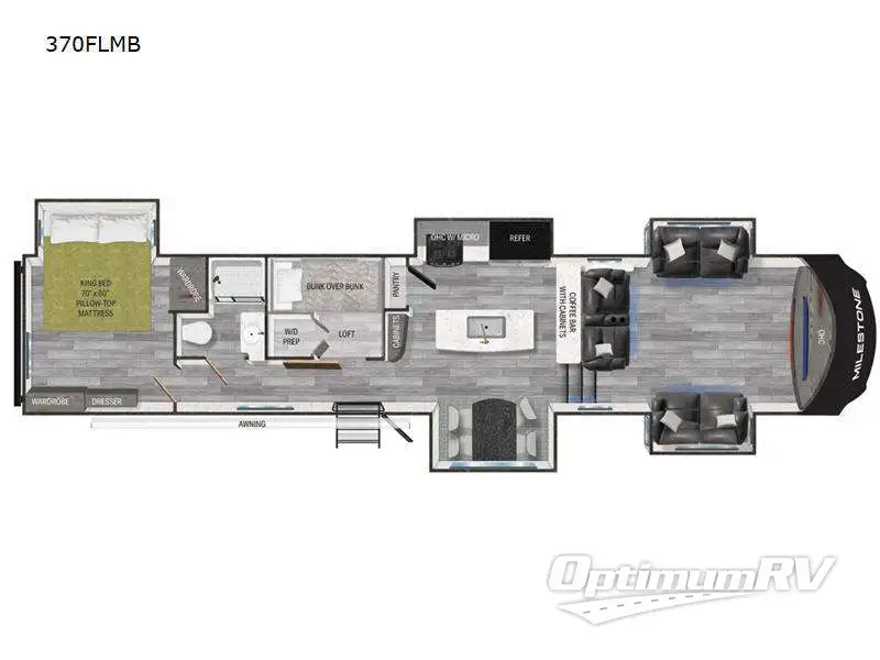 2023 Heartland Milestone 370FLMB Floorplan Photo
