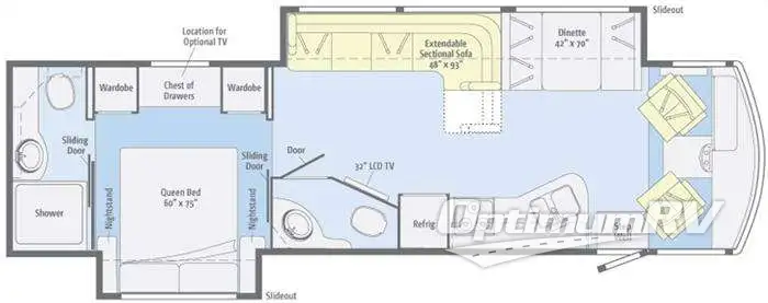 2012 Winnebago Vista 35F RV Floorplan Photo