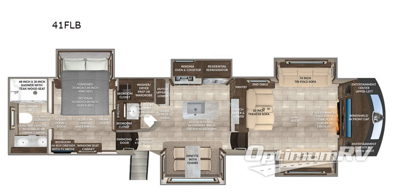 2021 VanLeigh Beacon 41FLB RV Floorplan Photo